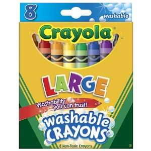 Crayola  Washable Crayons, Large Size, Eight Colors per 