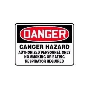   NO SMOKING OR EATING RESPIRATOR REQUIRED Sign   10 x 14 Dura Plastic