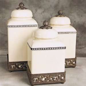  Canisters   Tuscan Style   Cream (Set 3)