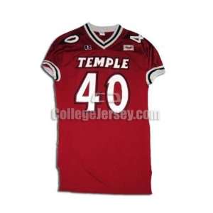 Maroon No. 40 Game Used Temple Russell Football Jersey  