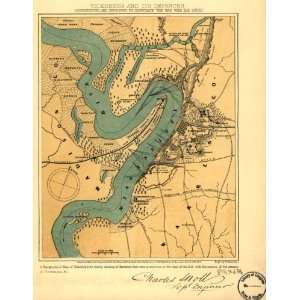  Civil War Map Vicksburg and its defences. Constructed and 