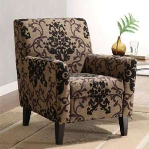  Club Chair by Armen Living   Brown Finish (LC2010FABR 