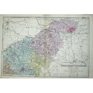  1881 Map Northamptonshire England Peterborough Plan