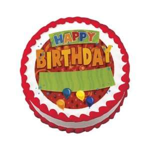 Edible Birthday Party Cake Decal (1 pc)  Grocery & Gourmet 