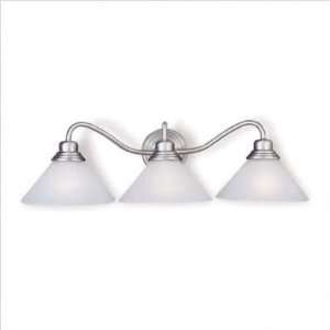 Living Well 7032SN Satin Nickel Three Light Wall Sconce with Frosted 