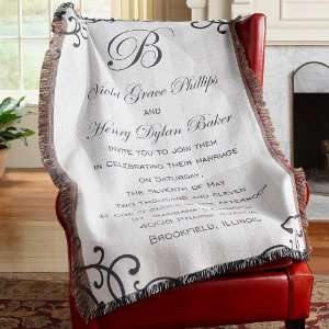 Personalized Wedding Invitation Throw   Wedding Gifts  