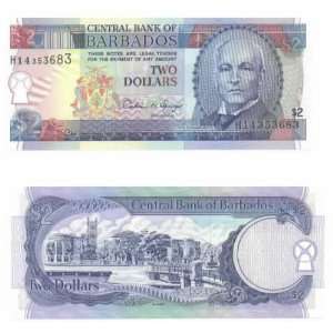  Barbados ND (1995) 2 Dollars, Pick 46 