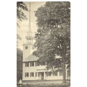   Vintage Postcard First Congregational Church Farmington Connecticut