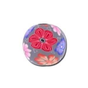   with Multi Colored Flowers Round Clay Beads Arts, Crafts & Sewing
