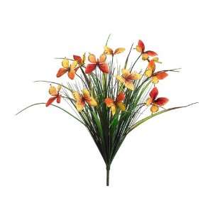  Faux 21 Grass/Butterfly Bush Orange Yellow (Pack of 12 