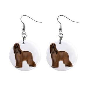  Afghan Hound Dog Pet Lover Jewelry Button Earrings 