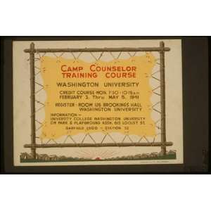  WPA Poster Camp counselor training course, Washington 