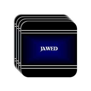 Personal Name Gift   JAWED Set of 4 Mini Mousepad Coasters (black 