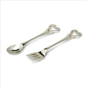  Heart Sterling Silver Baby Spoon and Fork Set Baby
