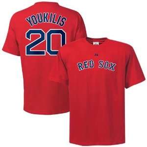   Red Sox #20 Kevin Youkilis Red Players T Shirt