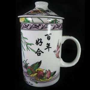  Chinese Porcelain Mug   Mandarin Ducks (Set of 2 