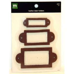  Real Leather Label Holders 3 Pack Tan by Making Memories 