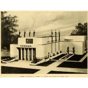   Pavilion Canadian Model Architecture   Original Halftone Print Home