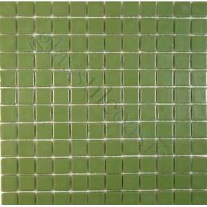  Forest Green 1 x 1 Green Eco Glass Mosaic Glossy Glass 