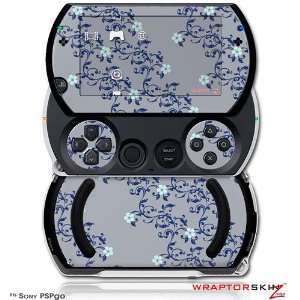 Sony PSPgo Skin Kit   Victorian Design Blue Skin and Screen Protector 