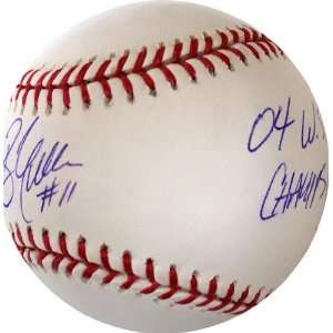  Autographed Bill Mueller Ball   with 04 WS Champs 