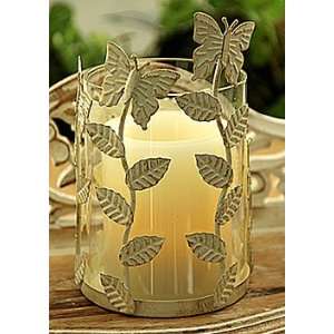Inch Flameless Timer Candle   Iron Butterfly Holder  