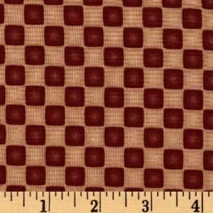 44 Wide Riley Blake Country Harvest Checkers Maroon Fabric By The 
