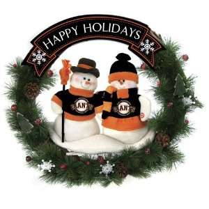  San Francisco Giants MLB Snowman Christmas Wreath (20 inch 