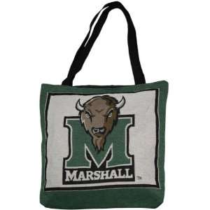  Marshall Thundering Herd Natural Green Woven Tote Bag 
