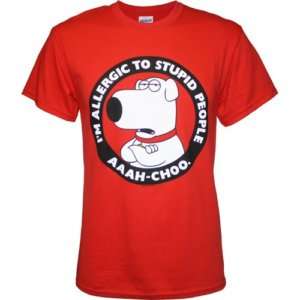 Family Guy Brian Im Allergic To Stupid People T Shirt  