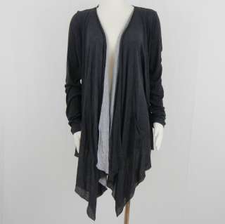 NEW Womens THREE DOTS Jersey Cardigan Sz XL $138 NWT Charcoal Gray 