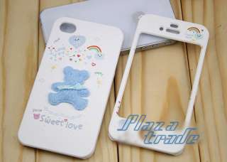 Sweet Love Blue Solid Bear Cute Hard Skin Case Cover for Apple iPhone 