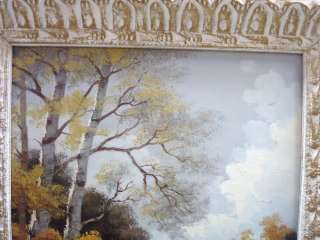 Vintage Austrian Oil Painting Fall Forest Landscape Paul Kujal  