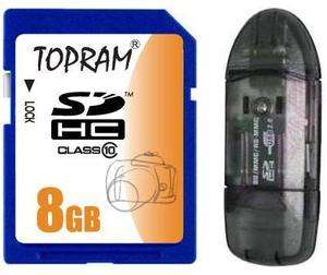 TOPRAM 8GB 8G SD SDHC ultra fast Card C10 Class 10 Memory Card +R1 