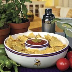 MINNESOTA VIKINGS Ceramic CHIP And DIP SET (Serving Plate 13 x 4) by 