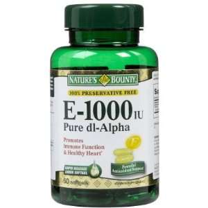  Natures Bounty  Vitamin E 1000 IU, 60 softgels Health 