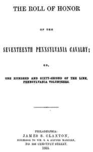 Civil War History of the 17th Pennsylvania Cavalry PA  