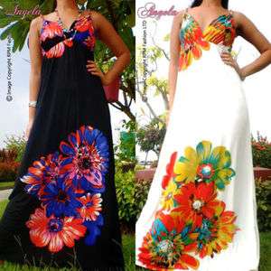   Floral Evening Summer Long Maxi Dress Size Sz M   XXL 6   20 US  