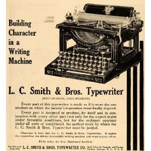  1911 Ad L C Smith Brothers Ball Bearing Typewriter No 2 
