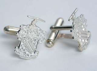Your Fraternity Crest Sterling Silver Cufflinks New  