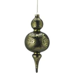  Pack of 6 Green Crackle Glass Finial Christmas Ornament 8 