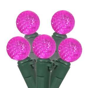  Set of 50 Pink LED G12 Berry Fashion Glow Christmas Lights 