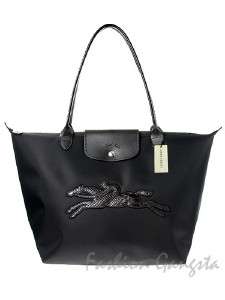 Authentic Longchamp Victoire Le Pliage Black Tote Bag Made in France 