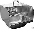 New Commercial Kitchen Stainless Steel Wall Mount Hand Sink w/ Faucet 
