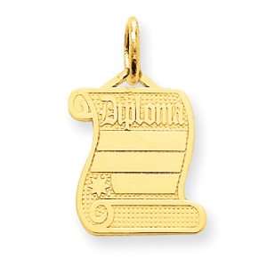  Solid 14k Gold Diploma Charm Jewelry