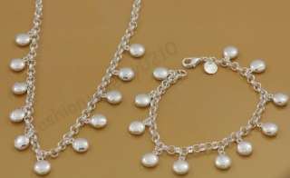 hot wholesale jewerly Silver beads Necklace+ bracelet set NB313  