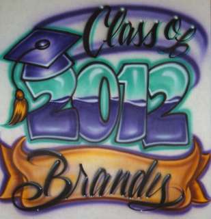 Airbrush Class of 2012 With Personalized Name T shirt  