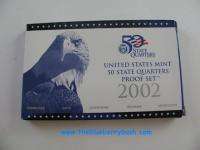 2002 US Mint State Quarters PROOF Set w/ Box COA Coins  