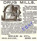 1897 MEAD DRUGGISTS DRUG MILL AD PILL TABLET MACHINE
