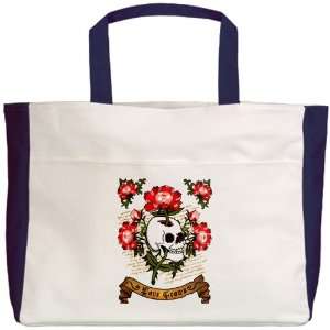  Beach Tote Navy Love Grows Flowers And Skull Everything 